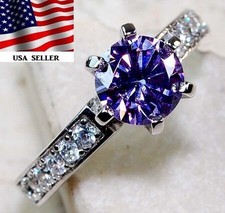 2CT Amethyst  Topaz 925 Solid Sterling Silver Ring Jewelry Sz 6 UB4-1