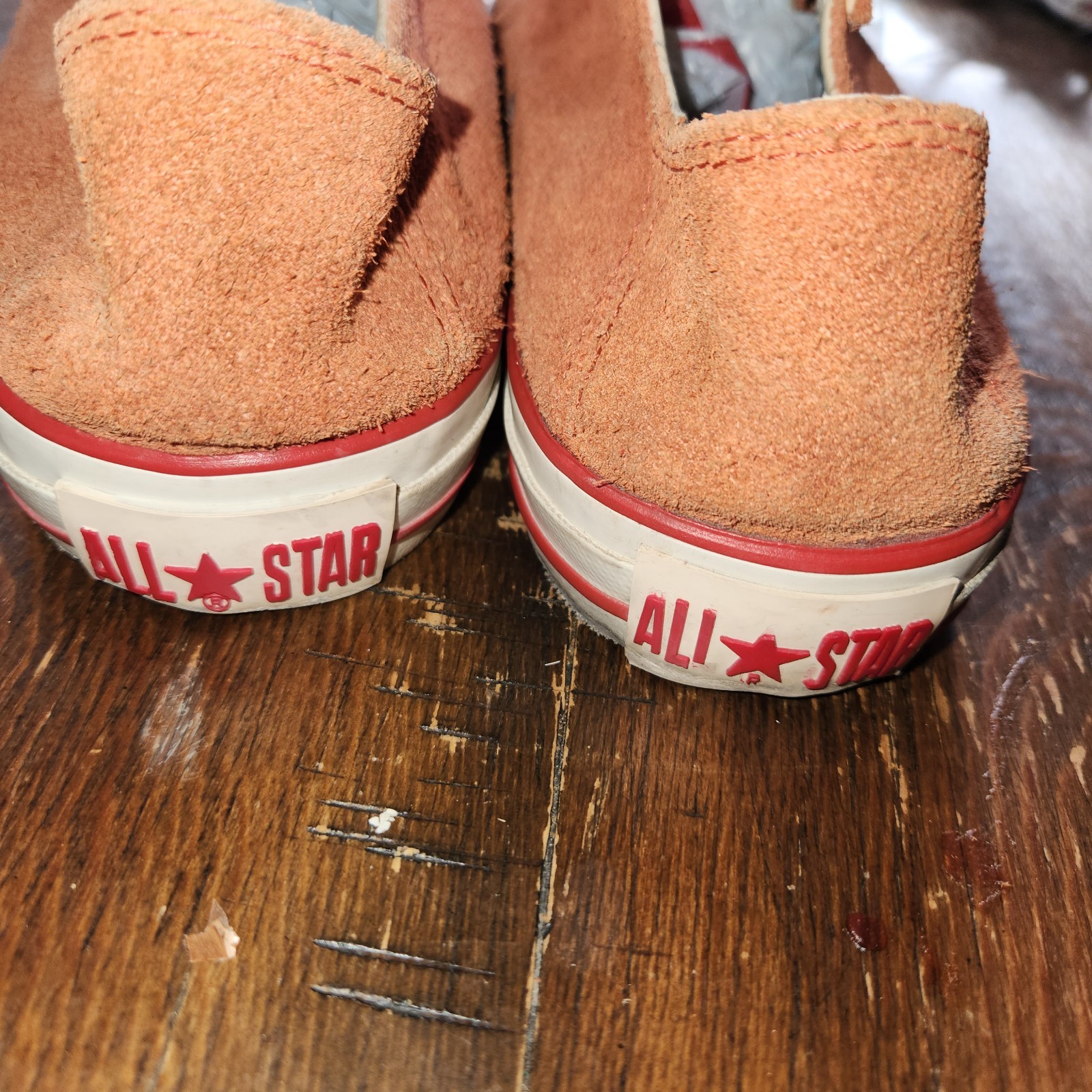 Converse Chuck Taylor Orange Suede Slip On Sneakers Mens 9.5 Womens 11.5 thumbnail 5