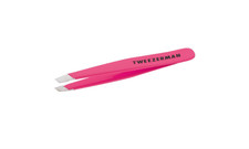 Tweezerman Mini Slant Tweezer Tweezers for Eyebrows, Travel Tweezers Neon Pink