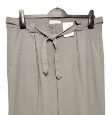 M&S Classic Ladies Trousers Grey Belted Straight Leg Ultimate Fit BNWT Marks