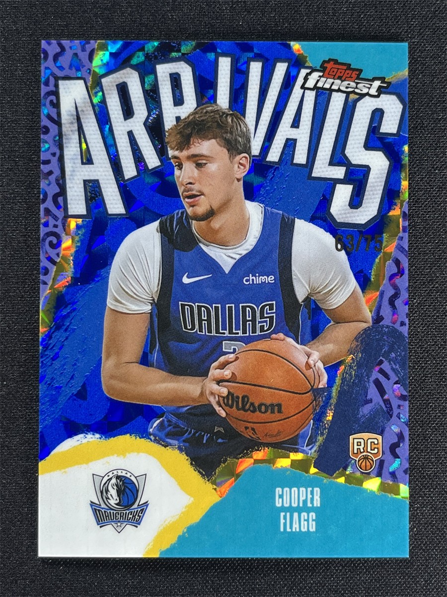 2025-26 Topps Finest Cooper Flagg #A-1 Blue Geometric Arrivals Rookie RC /75