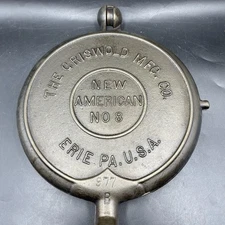Griswold Mfg. Co. No. 8 New American Waffle Iron 976a/977b 1901 Has Chunk Broke