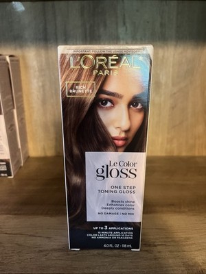 L'Oreal Le Color Gloss One Step Hair Toning RICH BRUNETTE Boosts Shine 4.0 OZ