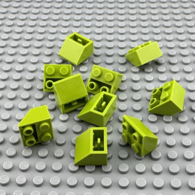 LEGO Slope - Lime - Inverted 45° 2 x 2 with Flat Bottom Pin - QTY x10