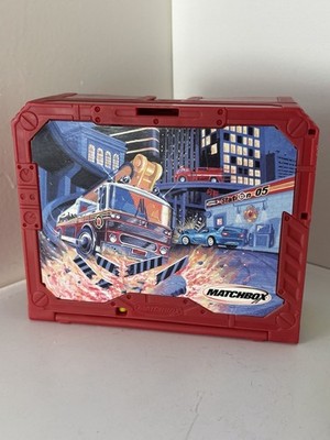 Vintage Matchbox Fire Station 05 Fold Out Carry Case Spielset + Feuerwehr