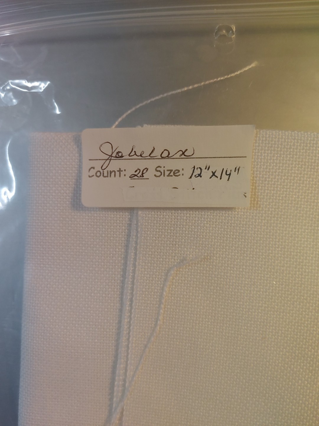 Wichelt Imports Jobelan Premium Fabric 28 count Cross Stitch 13" x 14" WHITE