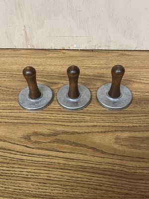 Nordic Ware Wood Handle Aluminum Christmas Holiday Cookie Stamps Lot of 3 EUC