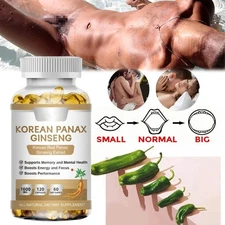 Korean Red Panax Ginseng 1600mg 120 Capsules - No Fillers Extra Strength NON-GMO
