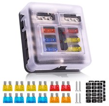 Fuse Box 12V 6 Way ATO/ATC LED Indicator Waterproof 24V Marine Automotive Boat