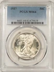 1937 WALKING LIBERTY HALF DOLLAR - PCGS MS-64, BLAST WHITE!