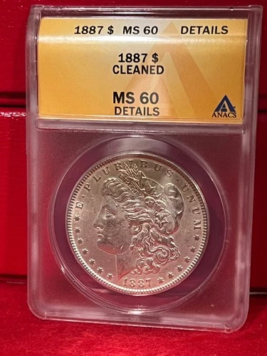 1887 P Morgan Silver Dollar ANACS MS 60 DETAILS