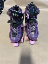RD ROLLER DERBY Adjustable Quad Skates Sizes 3-6 PURPLE GLITTER
