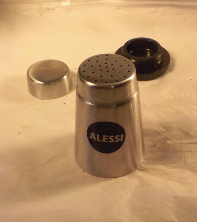 De colección ALESSI Inox 18/10 Acero Inoxidable Michael Graves Salero y Pimentero ITALIA Foto 4 de 4