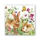Michel Design Works 20 Triple-Ply Paper Cocktail Napkins Bunny Meadow