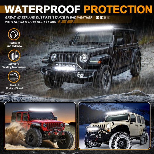 6D curved 20+50'' LED Light Bar Lower bumper For Jeep Wrangler JK Driving 07-15 - Picture 10 of 12