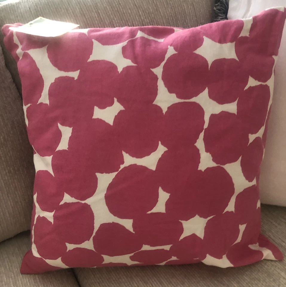 全新带标签 Kate Spade 枕头随机圆点粉色白色装饰方形 18 英寸带羽绒填充 — 第 2/4 张图片