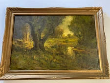 Antique Impressionism Painting American Landscape Ralph Davis Miller Listed Rare