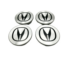 Set Of 4 Silver Acura 69mm Wheel Center Hub Cover Caps Rim Logo Emblem