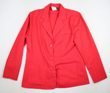 VINTAGE WOMEN'S RED UNLINED OVERSIZED BLAZER JACKET - BRELI ORIGINALS - 6