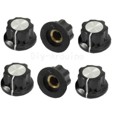 5Stks 16mm Top Rotary Control Turning Knob for Hole 6mm Dia. Shaft Potentiometer