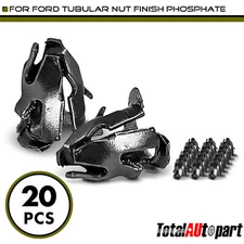 20Pcs Silver Fastener Fender Retainer Clips Tubular Nut for Ford 4.76 mm Metal
