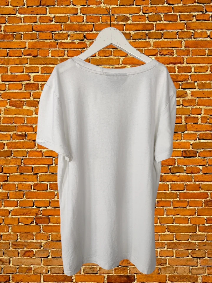 GIRLS DKNY TOP AGE 13-14 YEARS WHITE MIX SEQUIN LOGO TEE TOP SHORT SLEEVE 164CM - Image 2 of 4