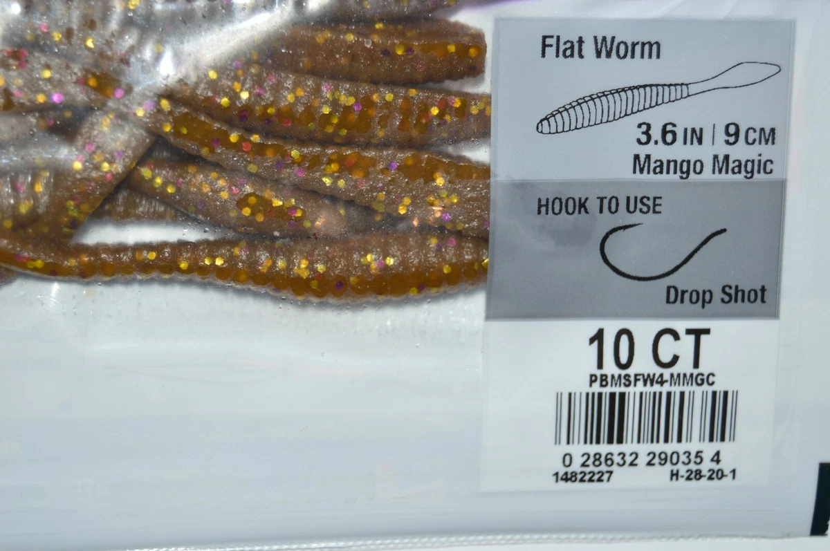 berkley powerbait maxscent flat worm 3.6 mango magic drop shot