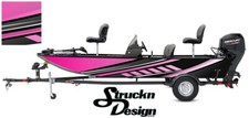 Boat Wrap Hot Pink Modern Abstract Fishing Bass USA Fish Decal Kit Vinyl Graphic