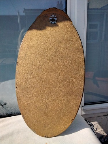 VINTAGE ATSONEA OVAL WALL MIRROR ORNATE GOLD GILT FRAME - Picture 15 of 17
