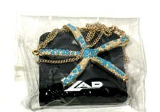 New ZAD Long Gold/Blue StarFish Necklace - Summer Fun/Chic