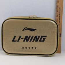 Li-Ning Gold Table Tennis Paddle Case Hard Shell Zipper Storage Bag 5 Star