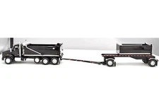 First Gear 60-1183 Kenworth T880 Rogue Dump Truck w/Transfer Dump - Black 1/64