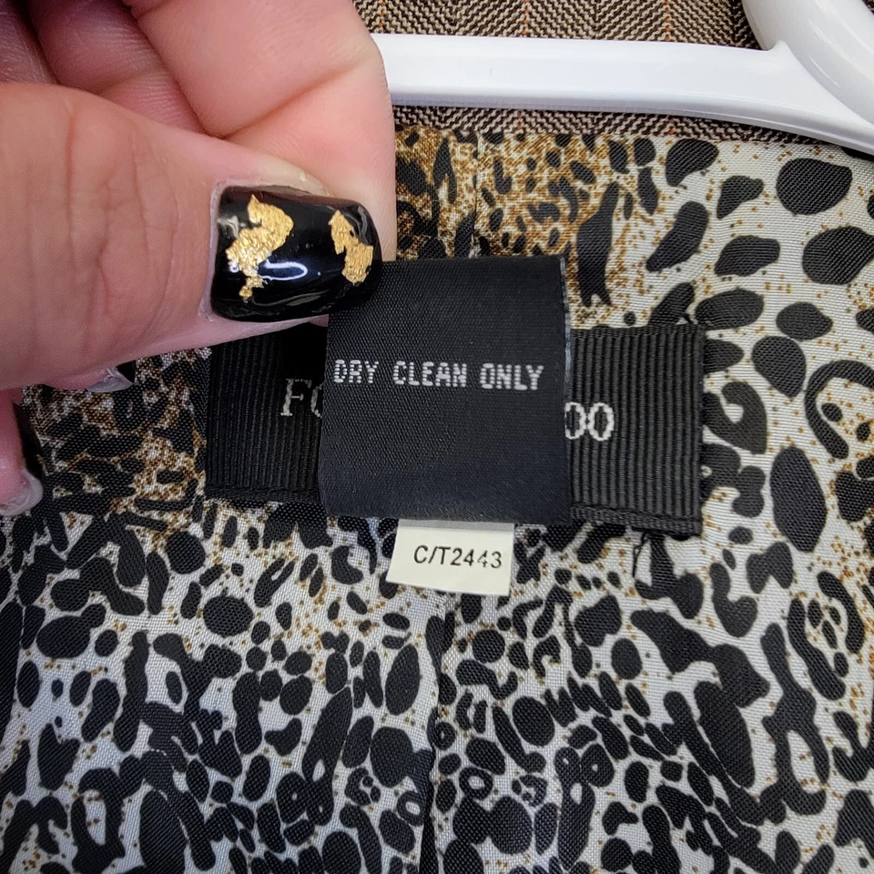 Blazer Focus 2000 para mujer talla 18 marrón negocios 2 botones a cuadros ropa profesional Jack Foto 4 de 4