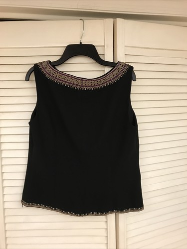 Maggy London Sleeveless Embroidered Side Zip Lined Top, Sz 10, EUC! - Picture 6 of 10
