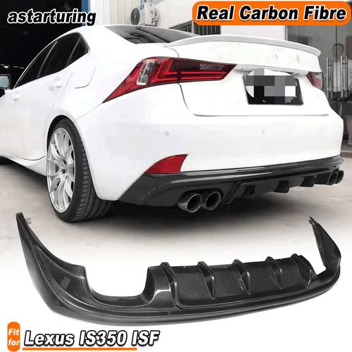 Fit for Lexus IS350 ISF 2013-2016 REAL Carbon Rear Bumper Diffuser Lip Spoiler  - Picture 1 of 14