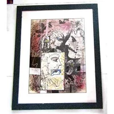 John Moraitis (1930-1994) Multi-Media Abstract Expressionism Collage