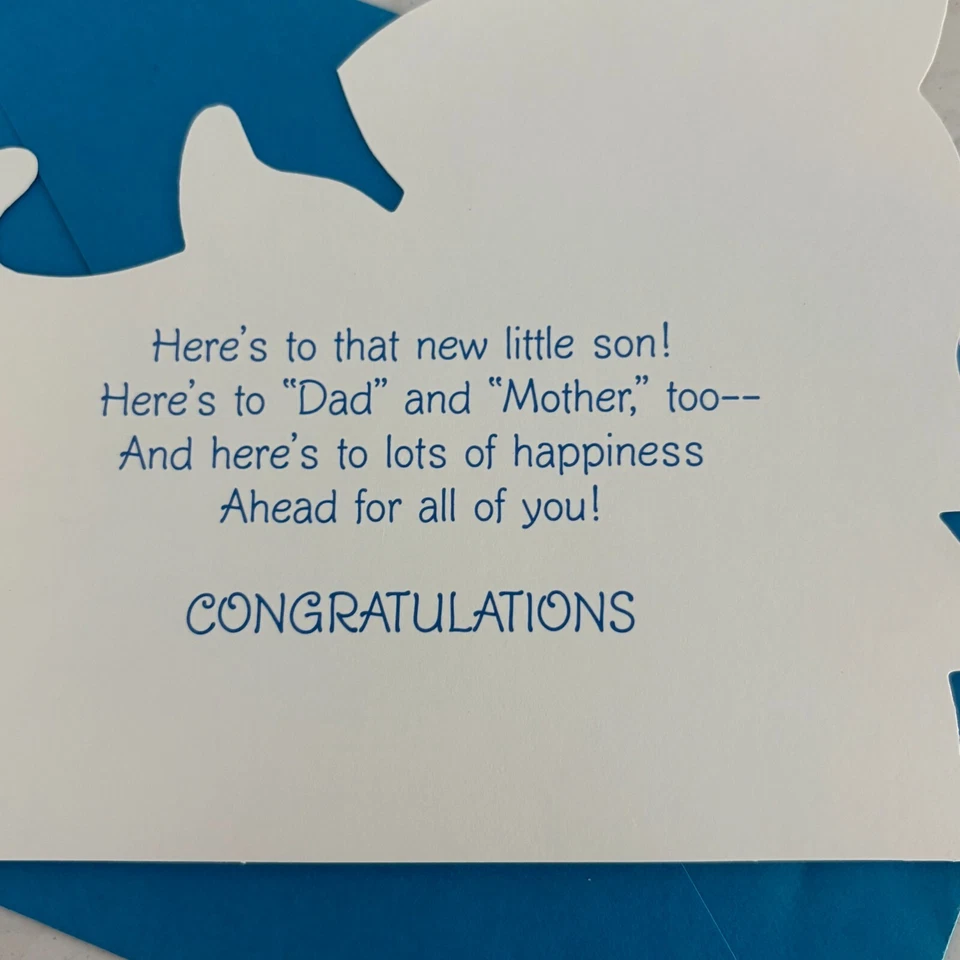 Hallmark A Baby Boy New Little Son Congratulations Greeting Card with Envelope - Image 2 of 3
