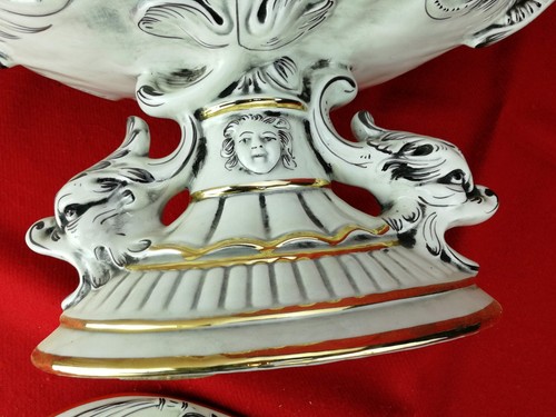 Pot Couvert en Faïence de CAPODIMONTE ancien H. 33x 37cm... - Photo 12/12