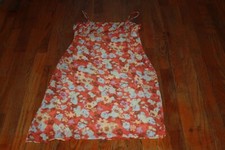 VINTAGE FREE PEOPLE SPAGHETTI STRAP FLORAL FULLY LINED DRESS SIZE JUNIORS 7/8
