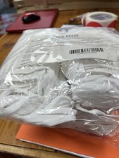 Bag Of 50 Hanes Reusable Cotton Cloth Face Masks White/Cream