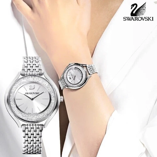 New Swarovski 5519462 Crystalline Aura Quartz Oval Stainless Steel Women's Watch