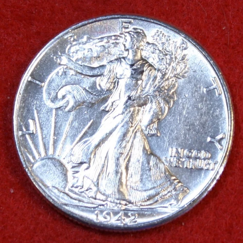 1942-P Walking Liberty Half Dollar 90% Silver Coin UNC Uncirculated WL520