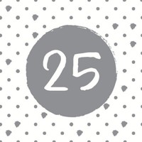 20 Servietten 25Th Birthday - Zahl 25 Auf Kreis Silber 33X33Cm