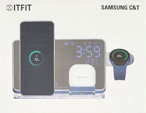 Samsung ITFIT 3 in 1 Wireless Charger with 30W UK Plug Black - ITFITPW06 - Picture 2 of 5