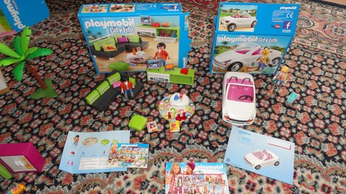 Playmobil Luxusvilla 5574 Gästebungalow 5586 Wohnzimmer 5584 Cabrio 5585 + 5304 - Bild 5 von 10