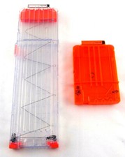 Lot of 2 Nerf 18 6 Round Clip Cartridge Dart Ammo Magazine Pre-owned Free Ship