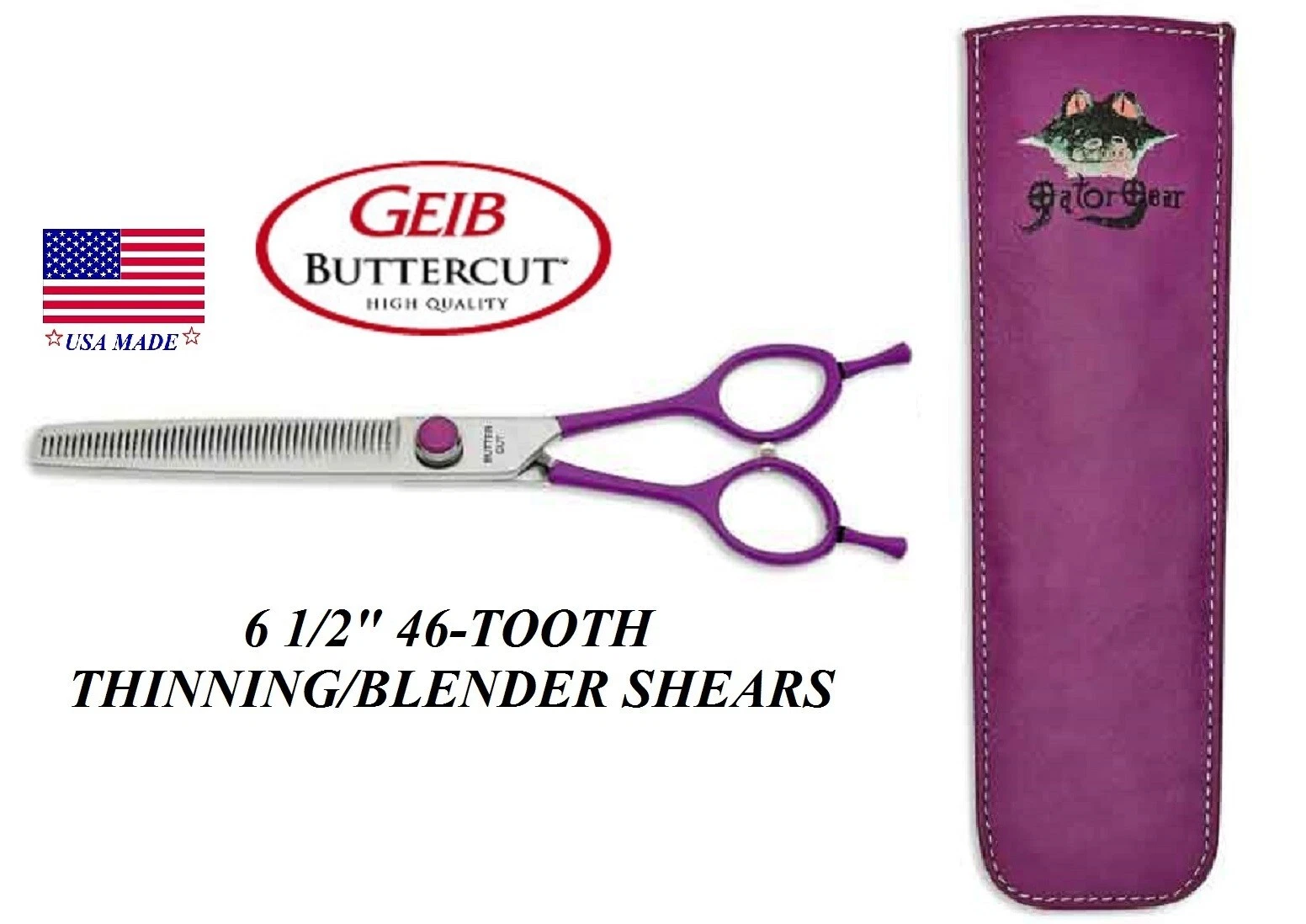 Geib GATOR Buttercut SHEAR Scissor 46 Tooth THIINNER Blender*RIGHT or LEFT HAND