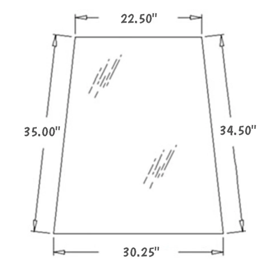 338429A1 Fits Case IH Upper Door Glass (LH) for Models 580M, 580M II, 580SM, 580 - Image 2 of 4