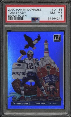2020 Donruss Downtown Tom Brady PSA 8 #D-TB Patriots SSP Case Hit POP 12