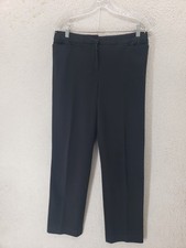 Liz Claiborne Audra Pants Womens 12 Black Straight Leg Dress Career Work Office